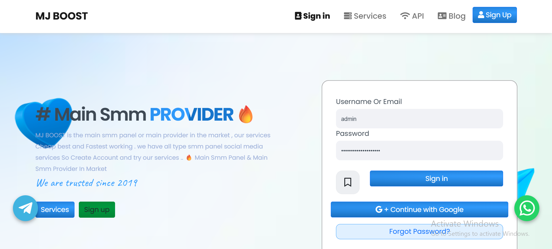 MJ Boost Social Media Marketing Panel